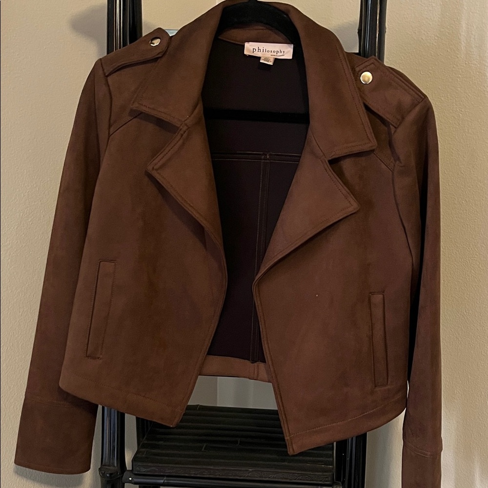 Philosophy Dark Brown Leather Jacket